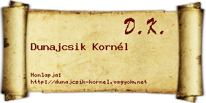 Dunajcsik Kornél névjegykártya