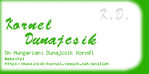 kornel dunajcsik business card