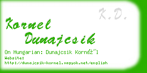 kornel dunajcsik business card
